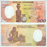 *500 Frankov Stredoafrická republika 1985-91, P14 UNC - Kliknutím na obrázok zatvorte -